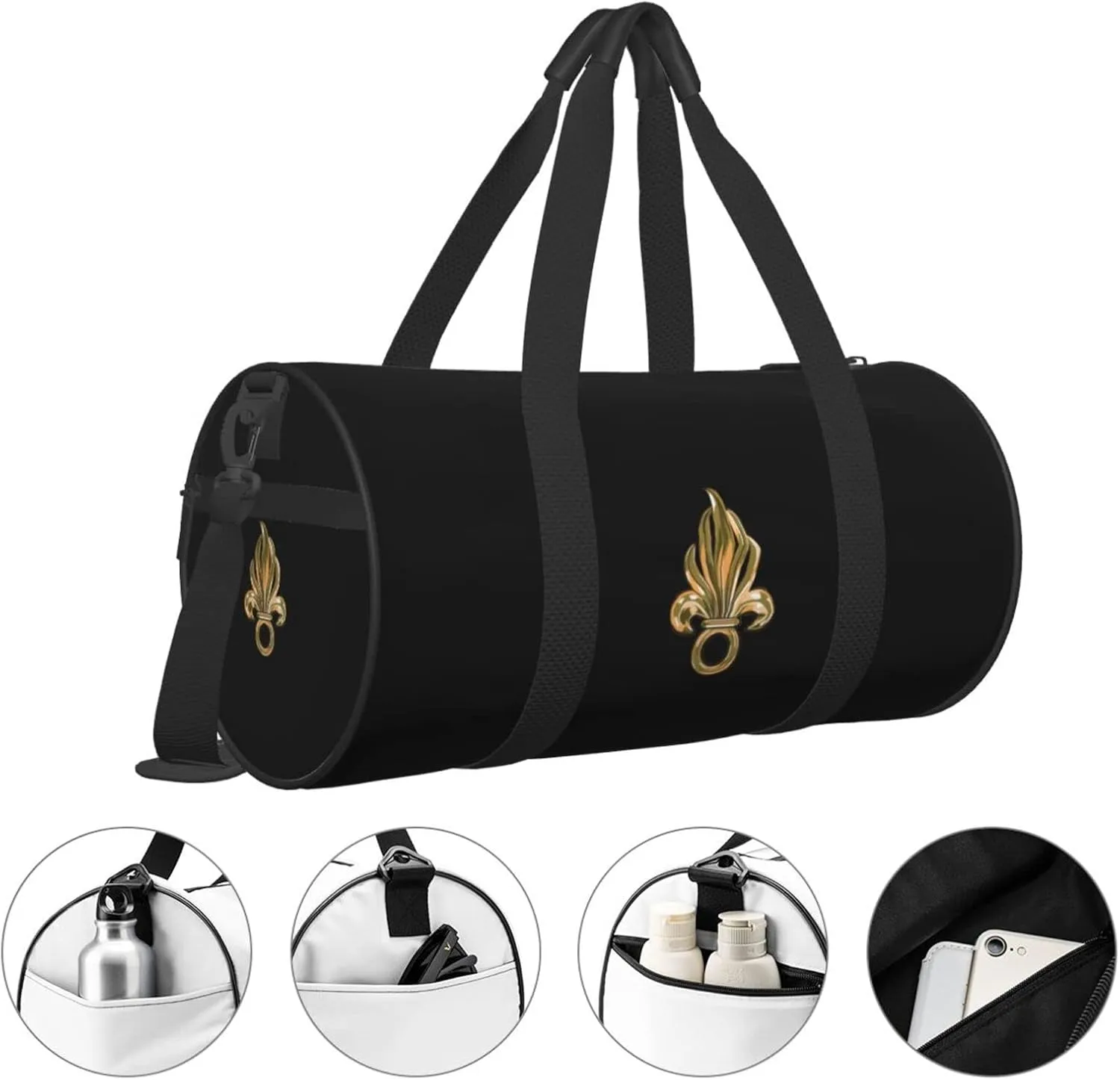 French Foreign Legion Logo Travel Luggage Duffel Bag Sports Rolling Foldable Duffel Bag, Black
