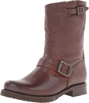 Frye Veronica Short Boots for Women Made from Full-Grain Leather with Antique Metal Hardware, Goodyear Welt Construction, and Rubber Lug Soles – 6 ¾” Shaft Height