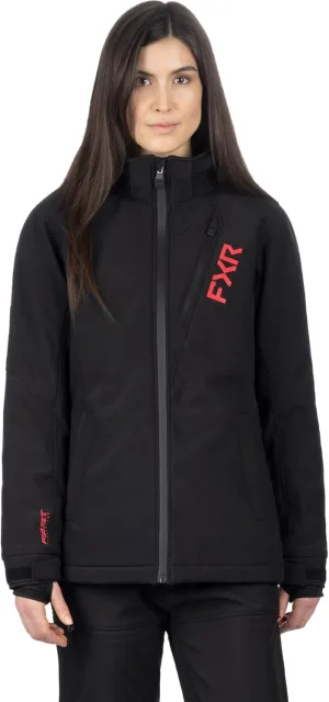 FXR Women's Vertical Pro Insulated Softshell Jacket 2025 (Black/Razz - Large)