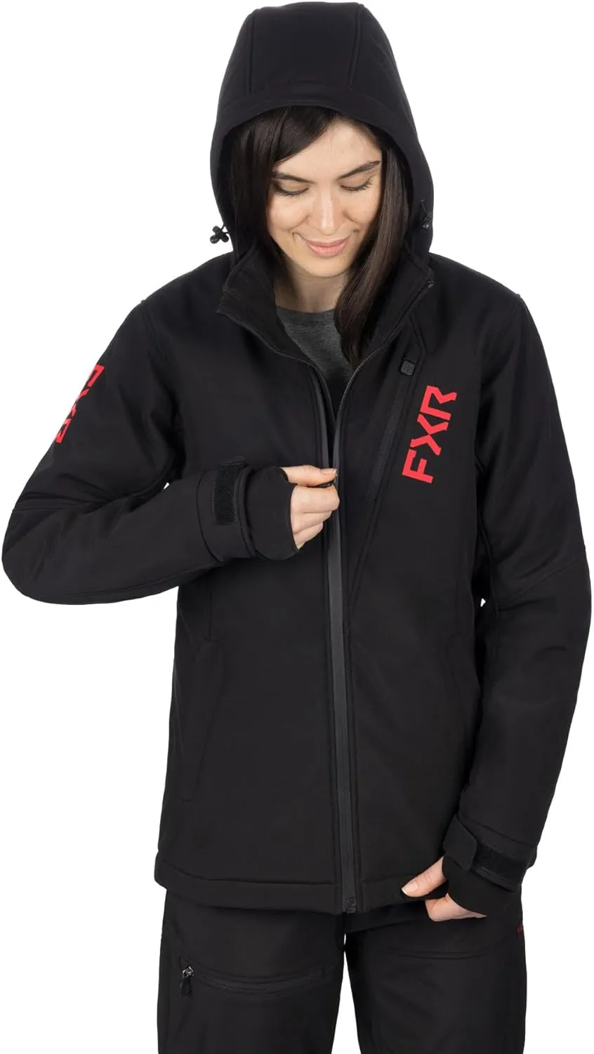 FXR Women's Vertical Pro Insulated Softshell Jacket 2025 (Black/Razz - Large)