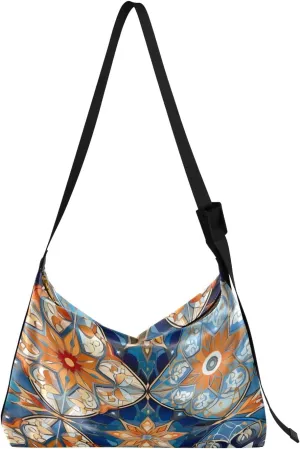 GAIGEO Fantasy Sea Of Clouds And Whale Shoulder Strap Bag, Men's Shoulder Bags, Leather Crossbody Bag
