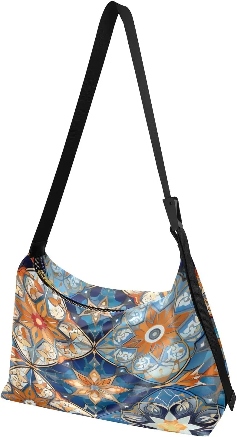GAIGEO Fantasy Sea Of Clouds And Whale Shoulder Strap Bag, Men's Shoulder Bags, Leather Crossbody Bag