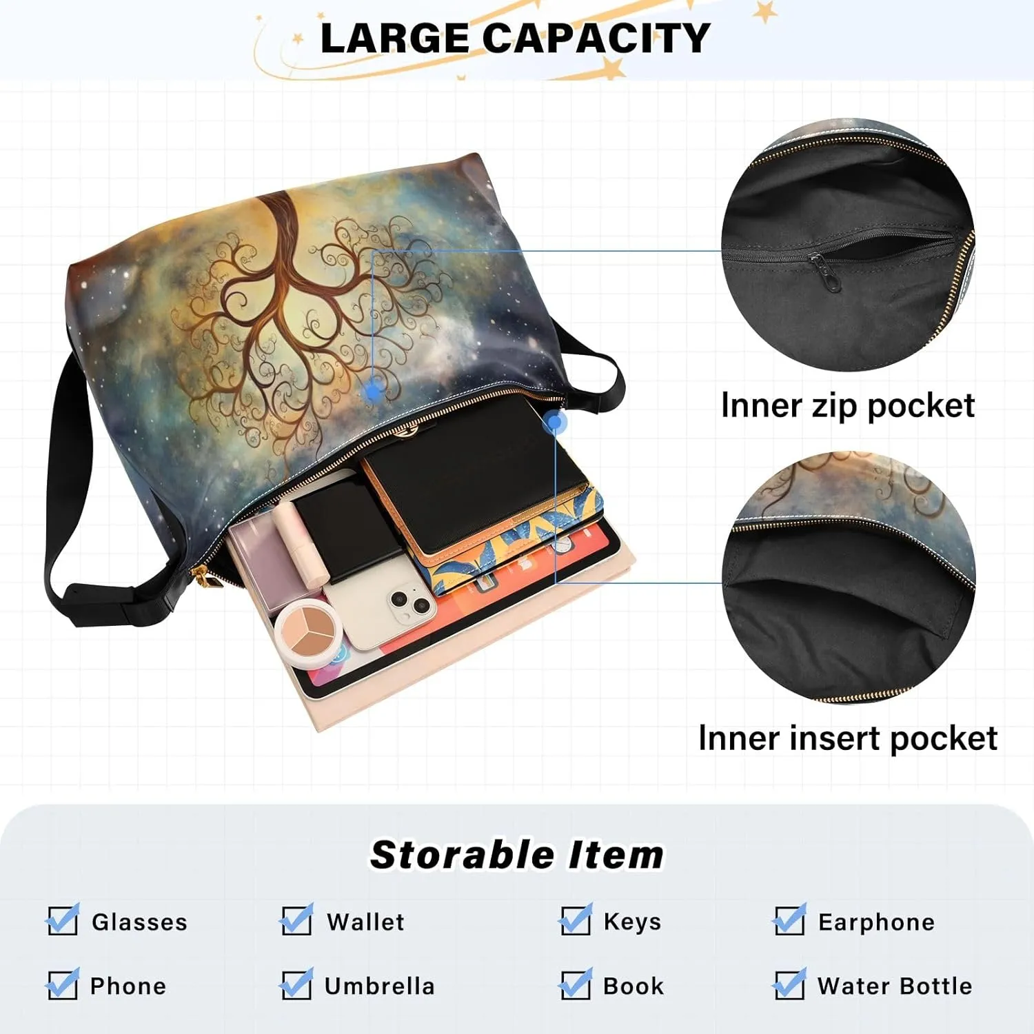 GAIGEO Watercolor Roses Shoulder Bag, Adjustable Shoulder Strap Bag, Leather Bag for Men Shoulder Bag