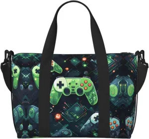 Gamepad Circuit Version Women's Hand-held Crossbody Travel Bag, Casual Handbag with Zipper, Suitable for Work, Travel, Fitness, Travel