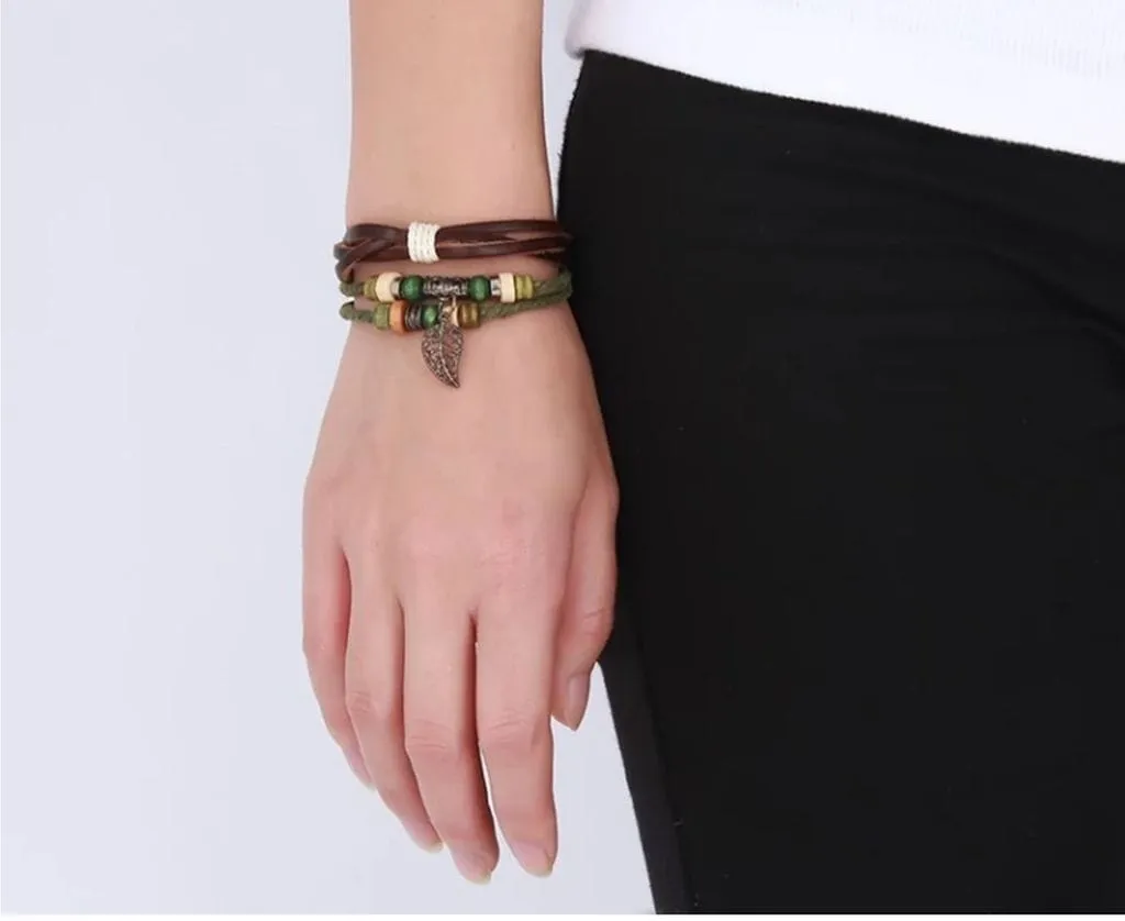 Genuine Leather Brown Bracelet for Men and Women