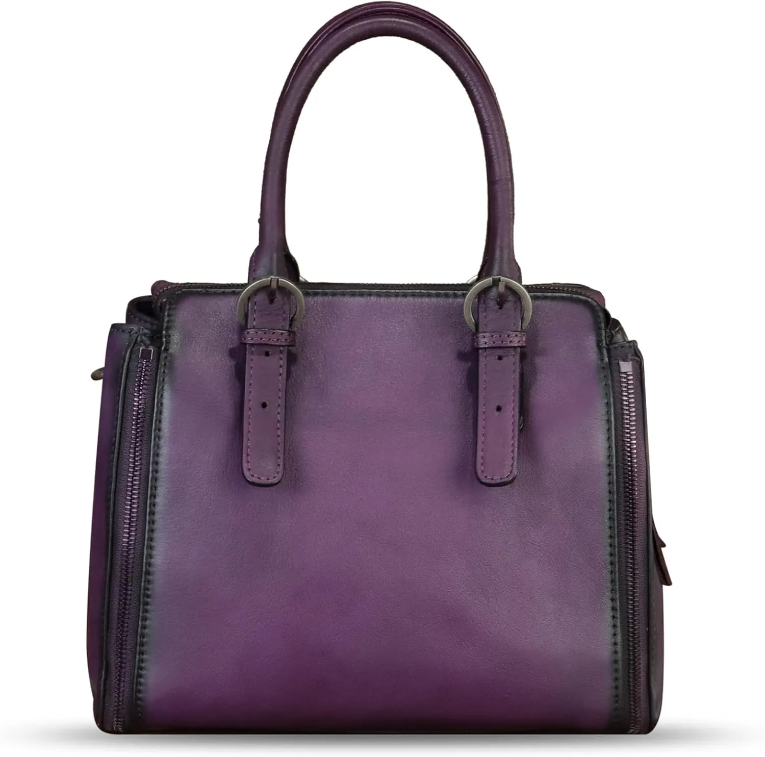 Genuine Leather Handbag for Women Hand Painted Leather Top Handle Purse Handmade Crossbody Satchel Tote Bag
