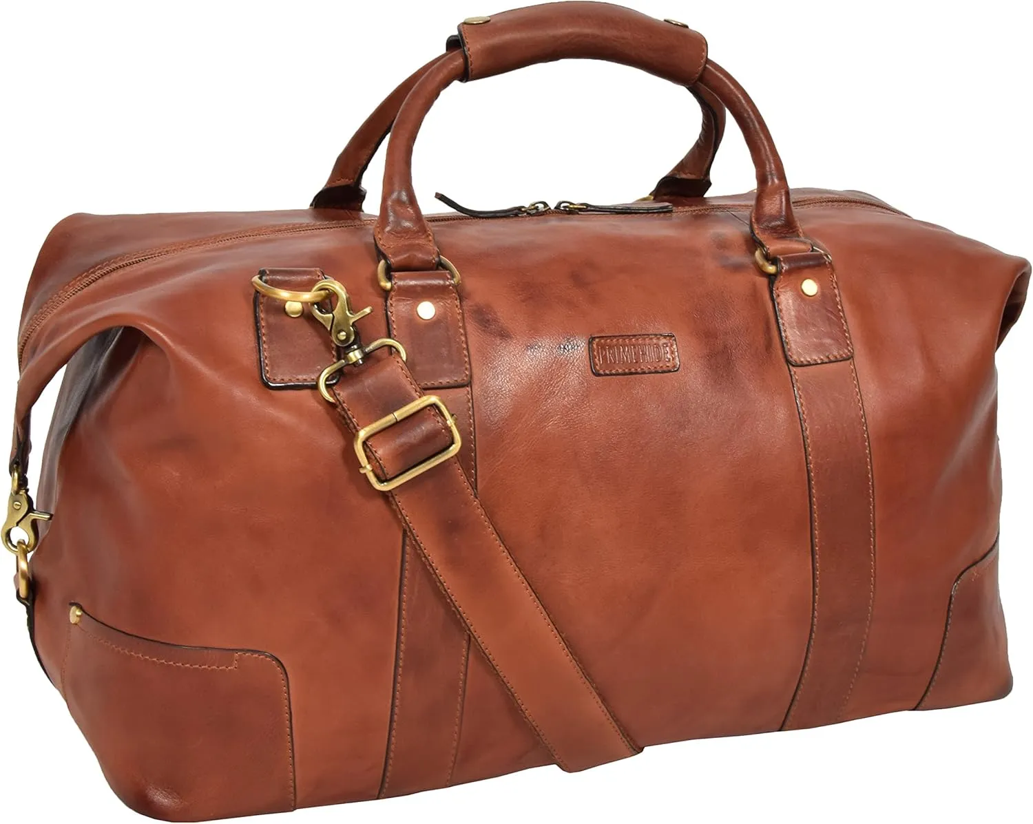 Genuine Leather Holdall Vintage Tan Travel Duffle Bag Gym Weekend Cabin Bag Rome, Tan, M