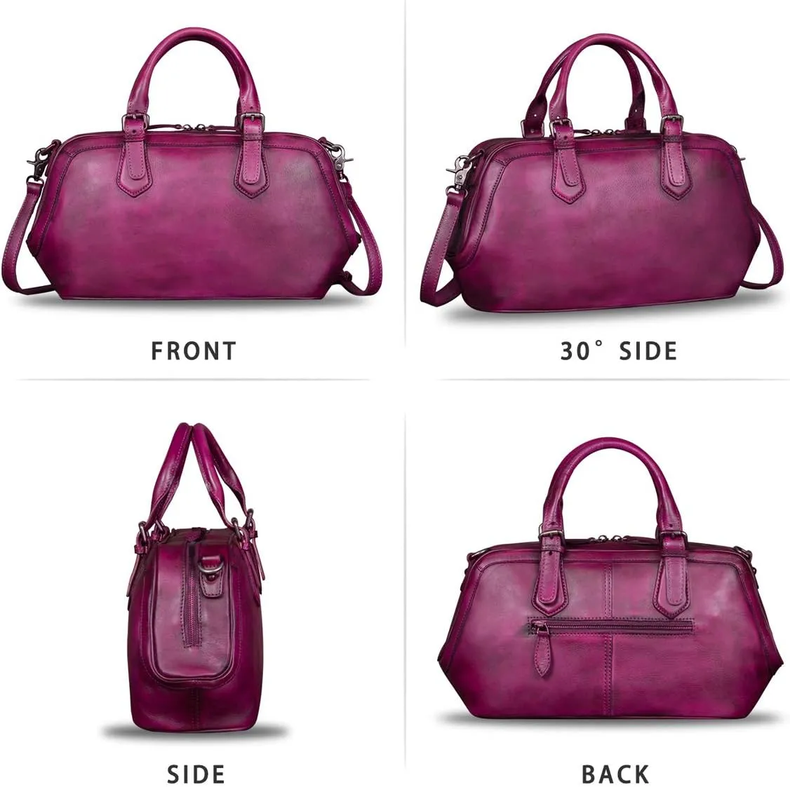 Genuine Leather Purse and Handbag for Women Fashion Handmade Leather Top Handle Purses Satchel Bags Shoulder Bag Strap