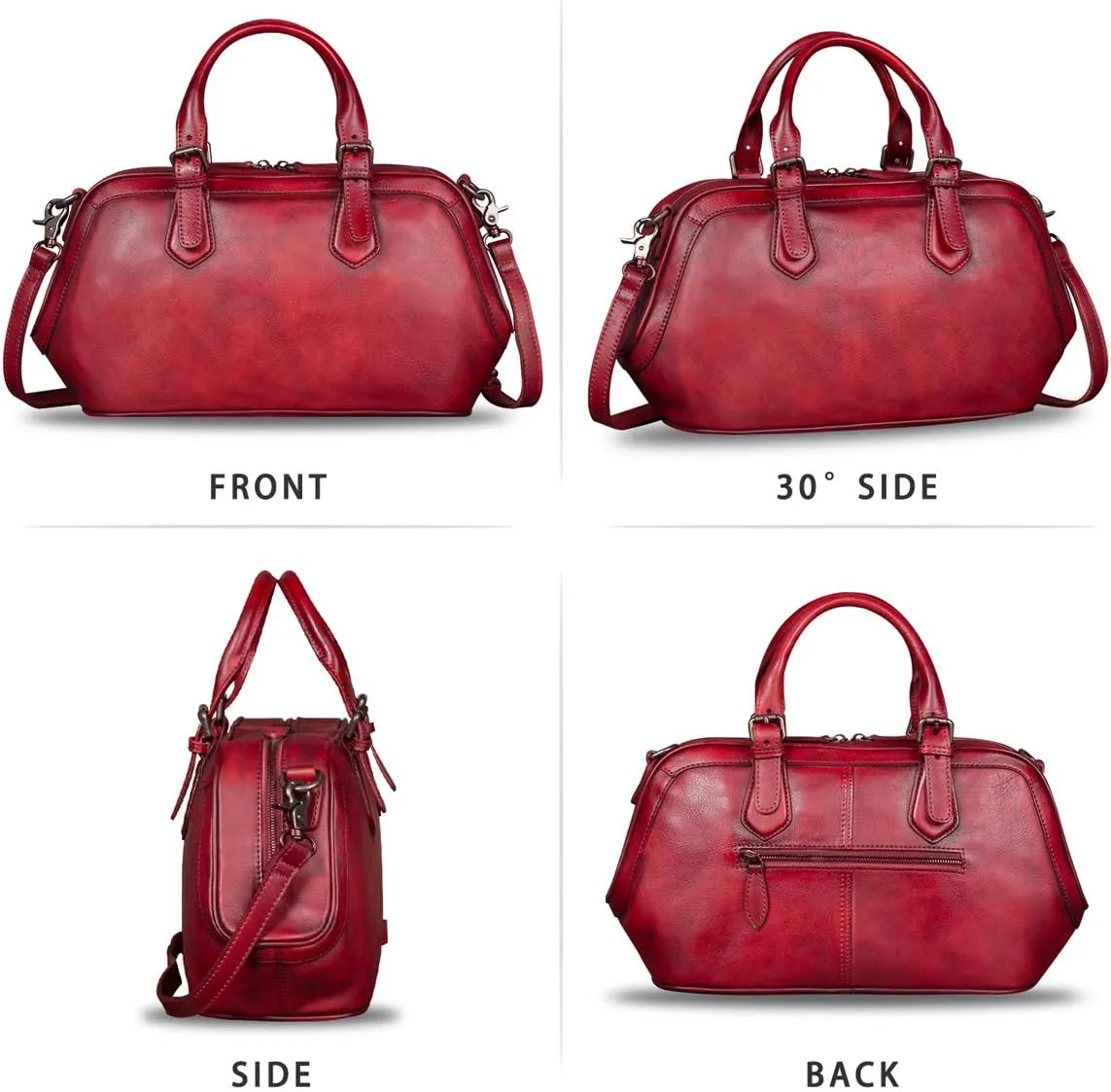 Genuine Leather Purse and Handbag for Women Fashion Handmade Leather Top Handle Purses Satchel Bags Shoulder Bag Strap