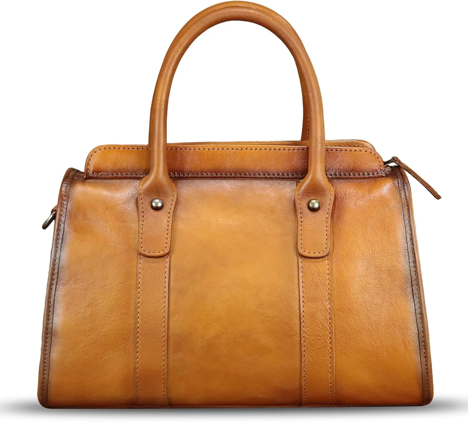 Genuine Leather Purses and Handbags for Women Vintage Handmade Leather Top Handle Purses Satchel Shoulder Bag with Strap
