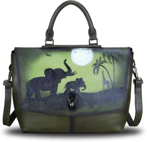 Genuine Leather Satchel Purses Handbags for Women Large Capacity Shoulder Bags Lady Work Top Handle Crossbody Bag
