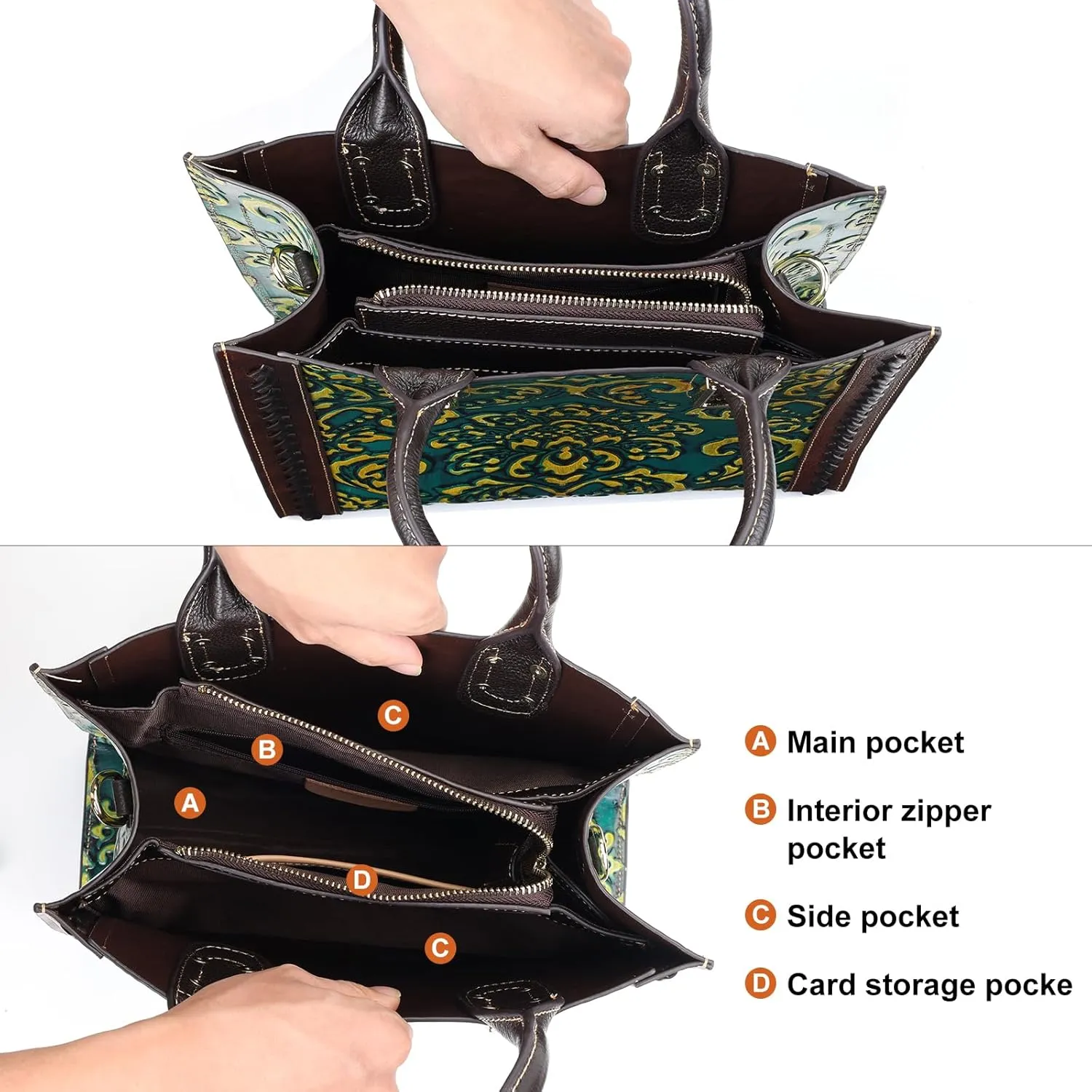 Genuine Leather Top Handle Satchel Handbag Crossbody Bag for Women