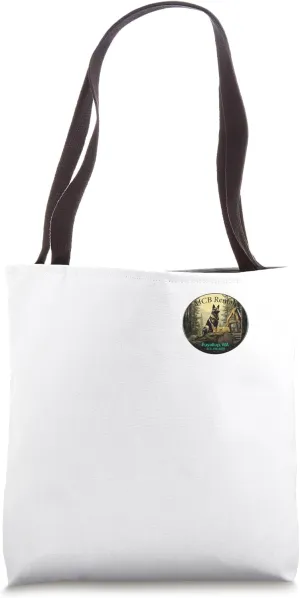 German Shepherd on Excavator Logo Tote Bag