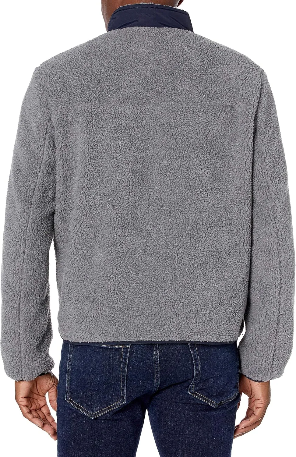 G.H. Bass & Co. Men's All Over Sherpa Mixed Media Stand Collar Jacket