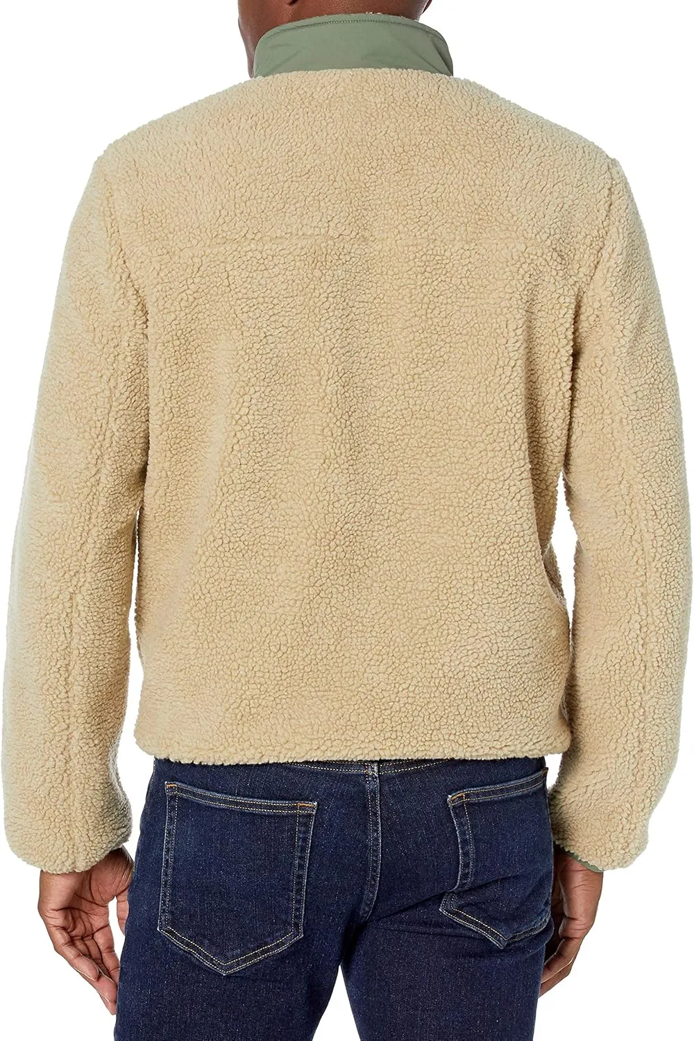 G.H. Bass & Co. Men's All Over Sherpa Mixed Media Stand Collar Jacket