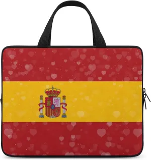 Glittering Heart Spain Laptop Bag Laptop Case Computer Messenger Bag with Adjustable Shoulder Strap
