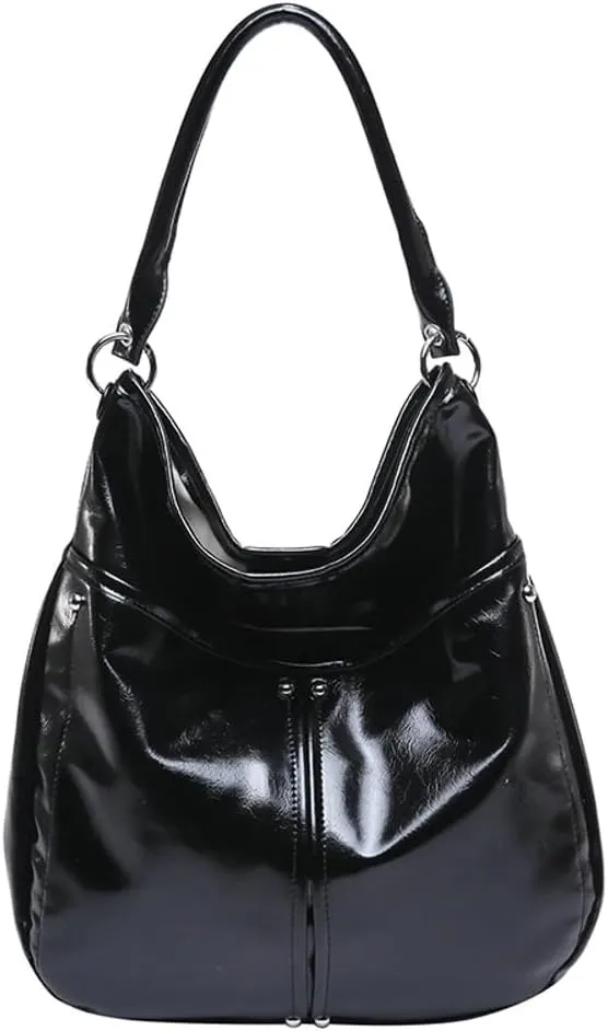 Glossy Tote Bags for Women Large Top-handle Shoulder Bag Commuter Purse Ladies Hobo Bag Work Tote Bag Travel Bag Trendy