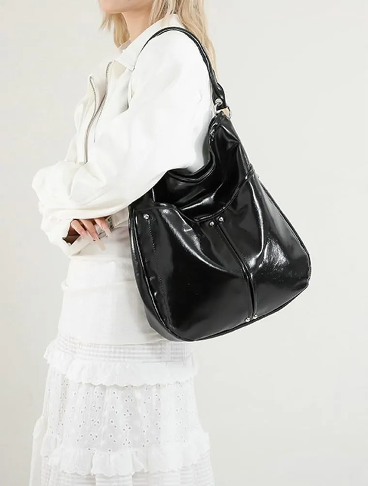 Glossy Tote Bags for Women Large Top-handle Shoulder Bag Commuter Purse Ladies Hobo Bag Work Tote Bag Travel Bag Trendy