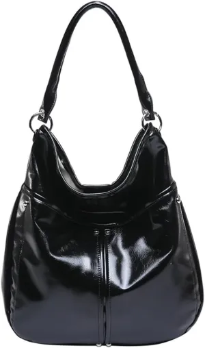 Glossy Tote Bags for Women Large Top-handle Shoulder Bag Commuter Purse Ladies Hobo Bag Work Tote Bag Travel Bag Trendy