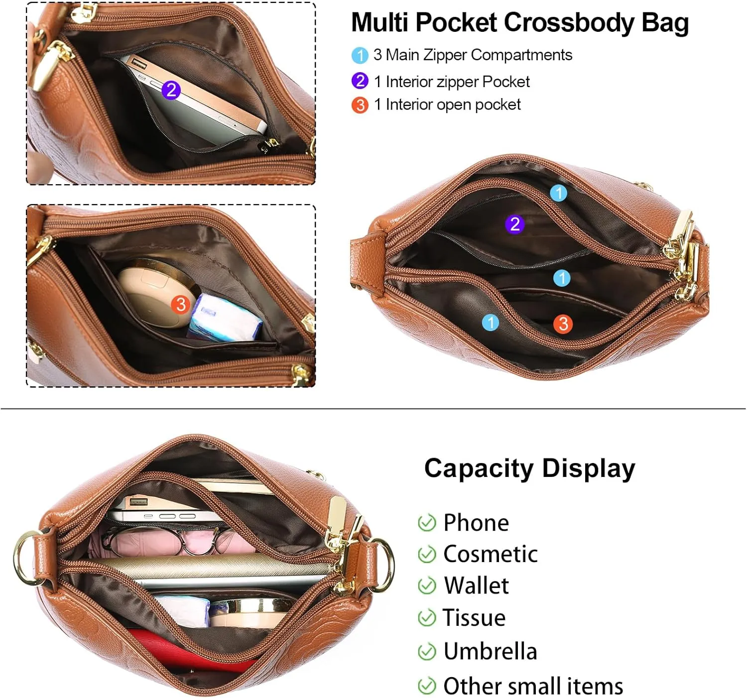 GOIACII Leather Tote Bag for Women - Shoulder Bag with Top Handle