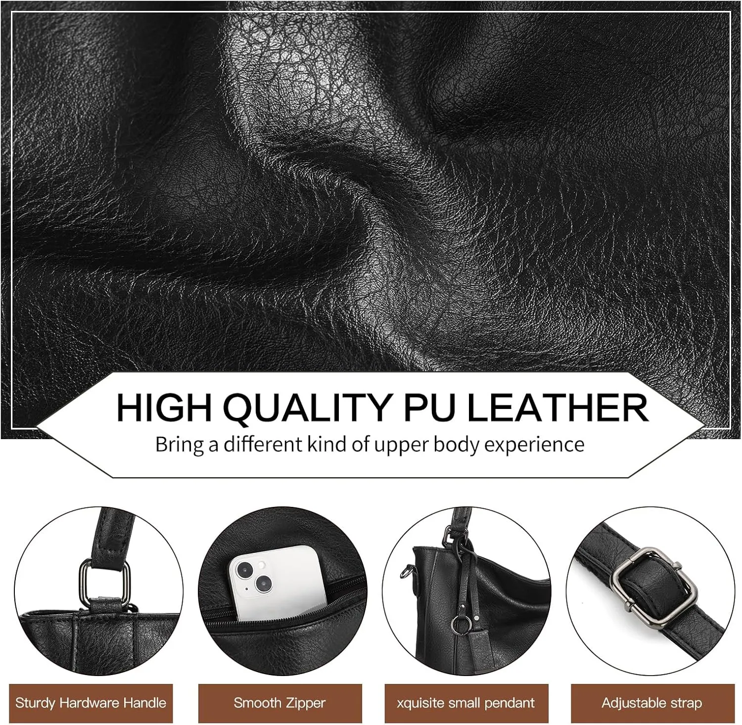 GOIACII Leather Tote Bag for Women - Shoulder Bag with Top Handle