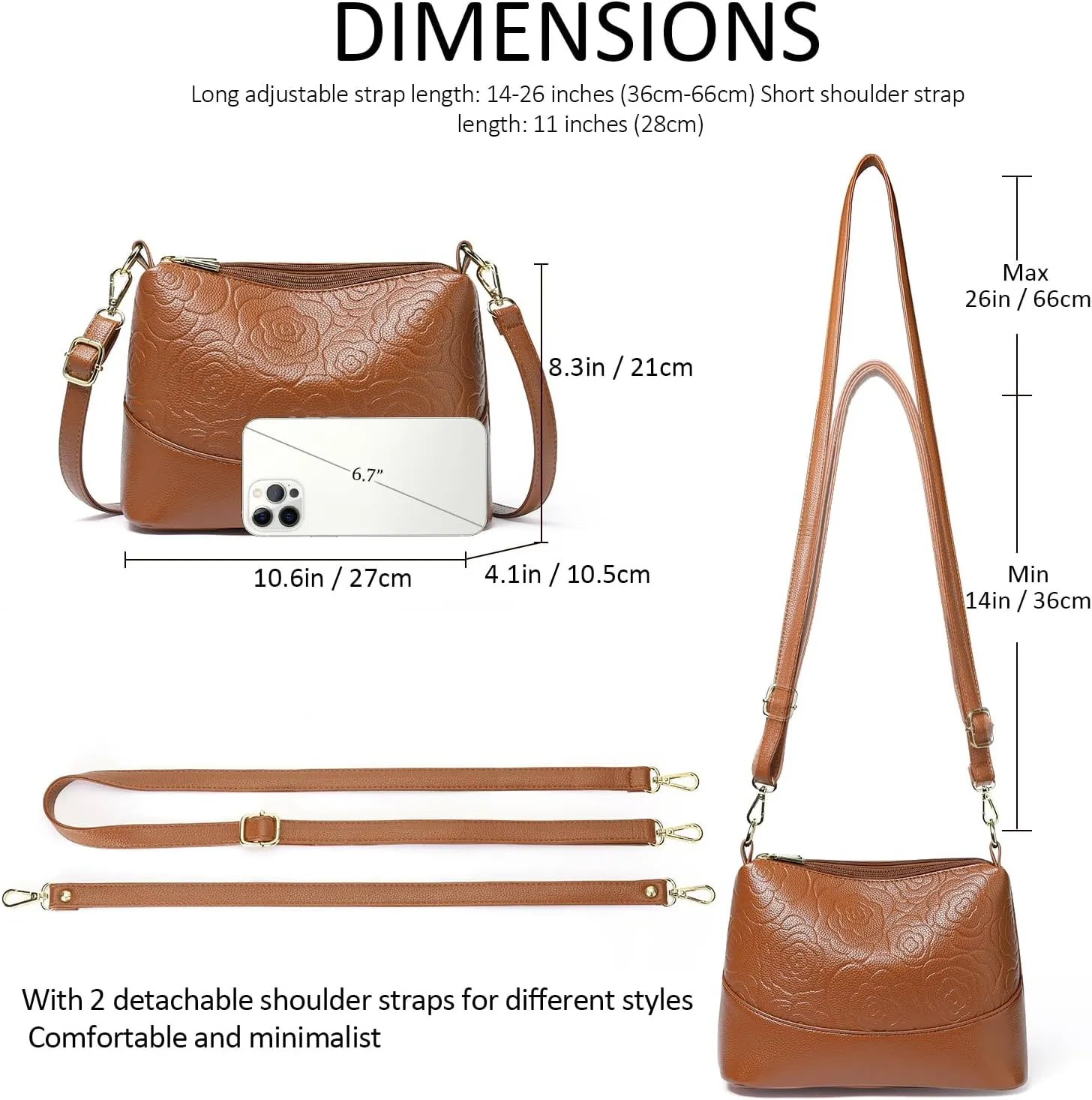 GOIACII Leather Tote Bag for Women - Shoulder Bag with Top Handle