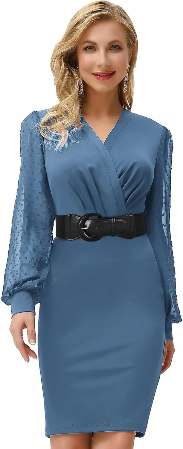 GRACE KARIN Women's Wide Stretchy Cinch Belt 3 Inch Vintage Chunky Buckle Belts S-XXXXL