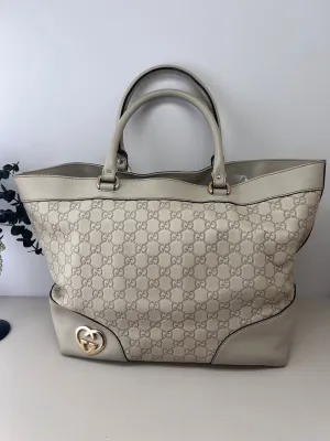 Gucci GG Beige Canvas Tote Bag