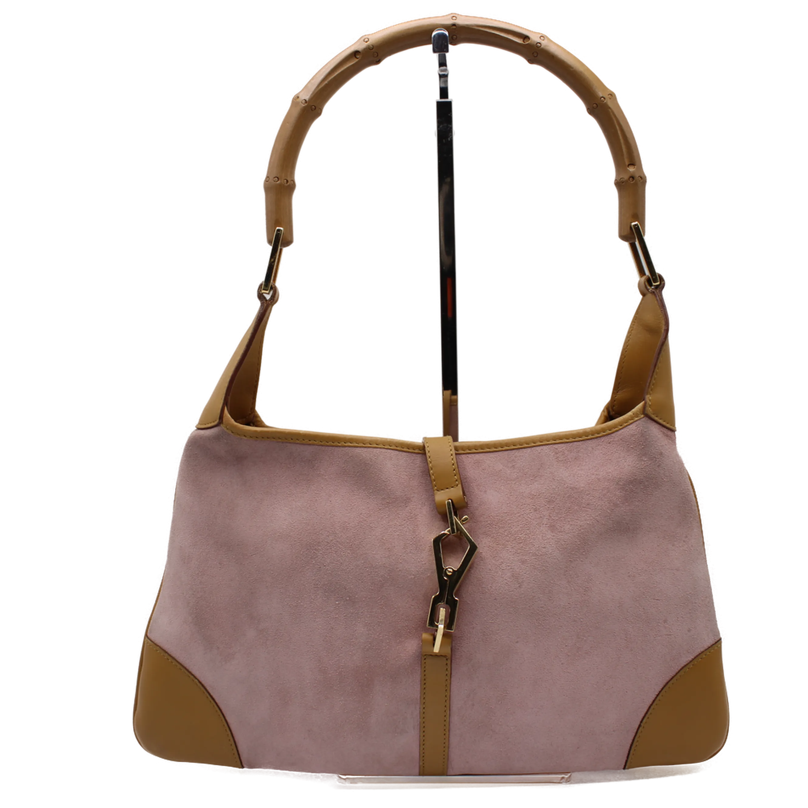 Gucci Pink Bamboo Handle Jackie O 1961 Hobo Bag Vintage