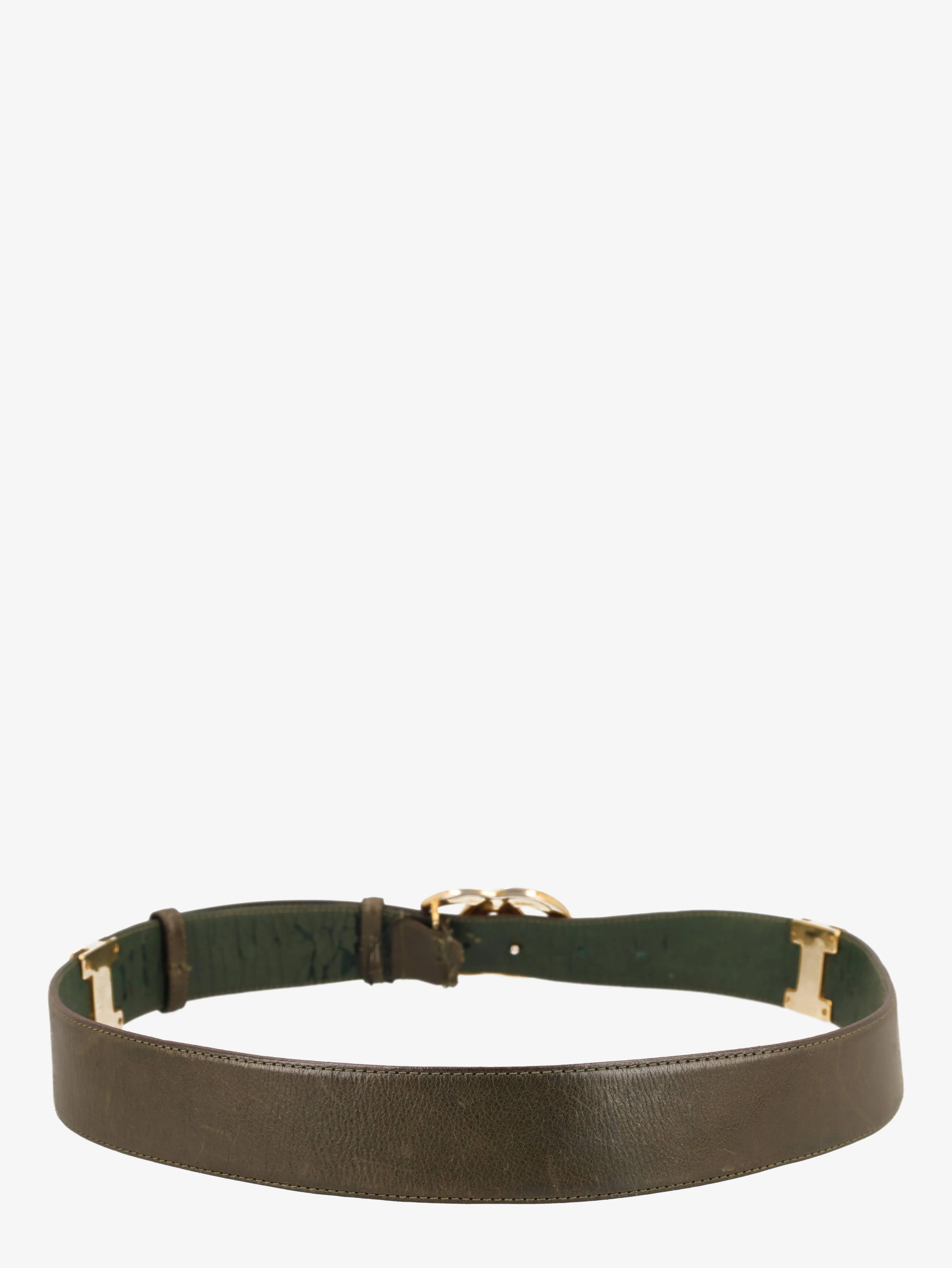 Gucci Vintage Buckle Green Belt