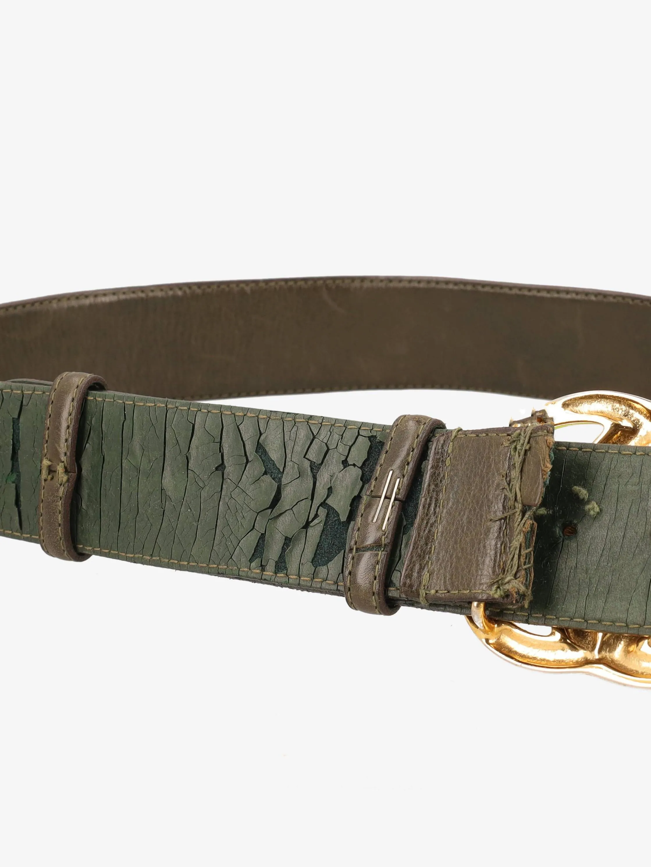 Gucci Vintage Buckle Green Belt