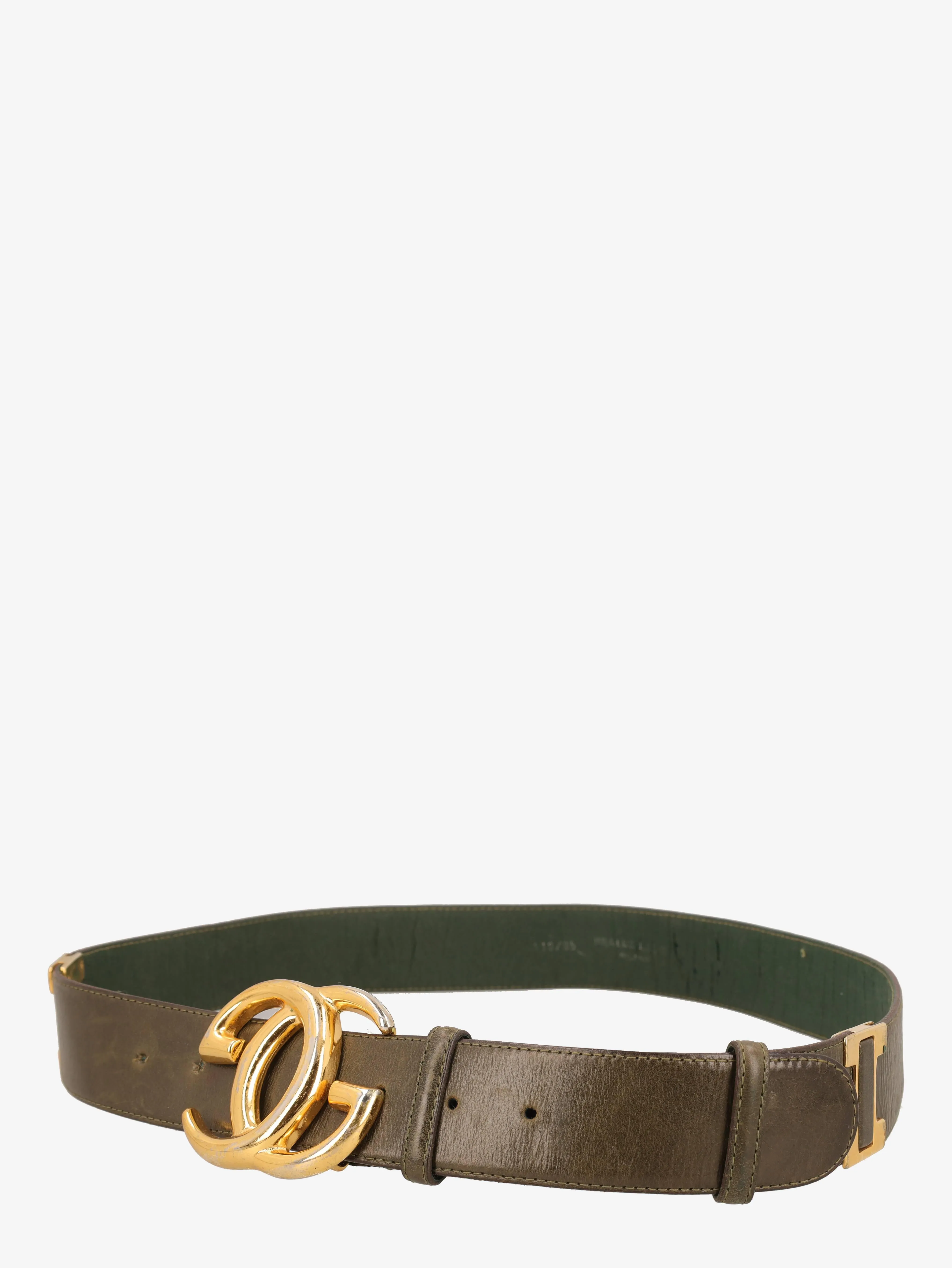 Gucci Vintage Buckle Green Belt