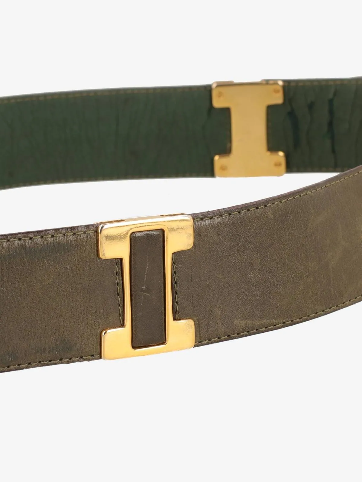 Gucci Vintage Buckle Green Belt