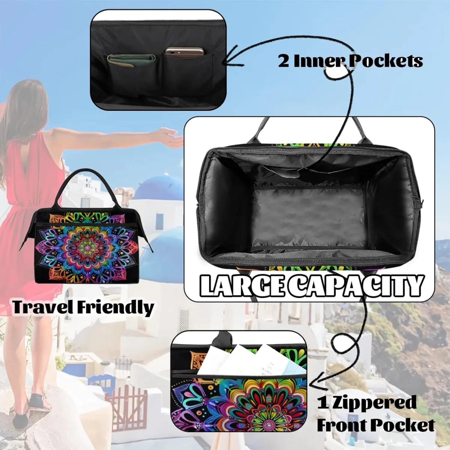 Gym Bag for Women Men, Travel Sports Duffel Bag with Trolley Sleeve Overnight Bag Carry On Tote Bag for Travel Gym Sport