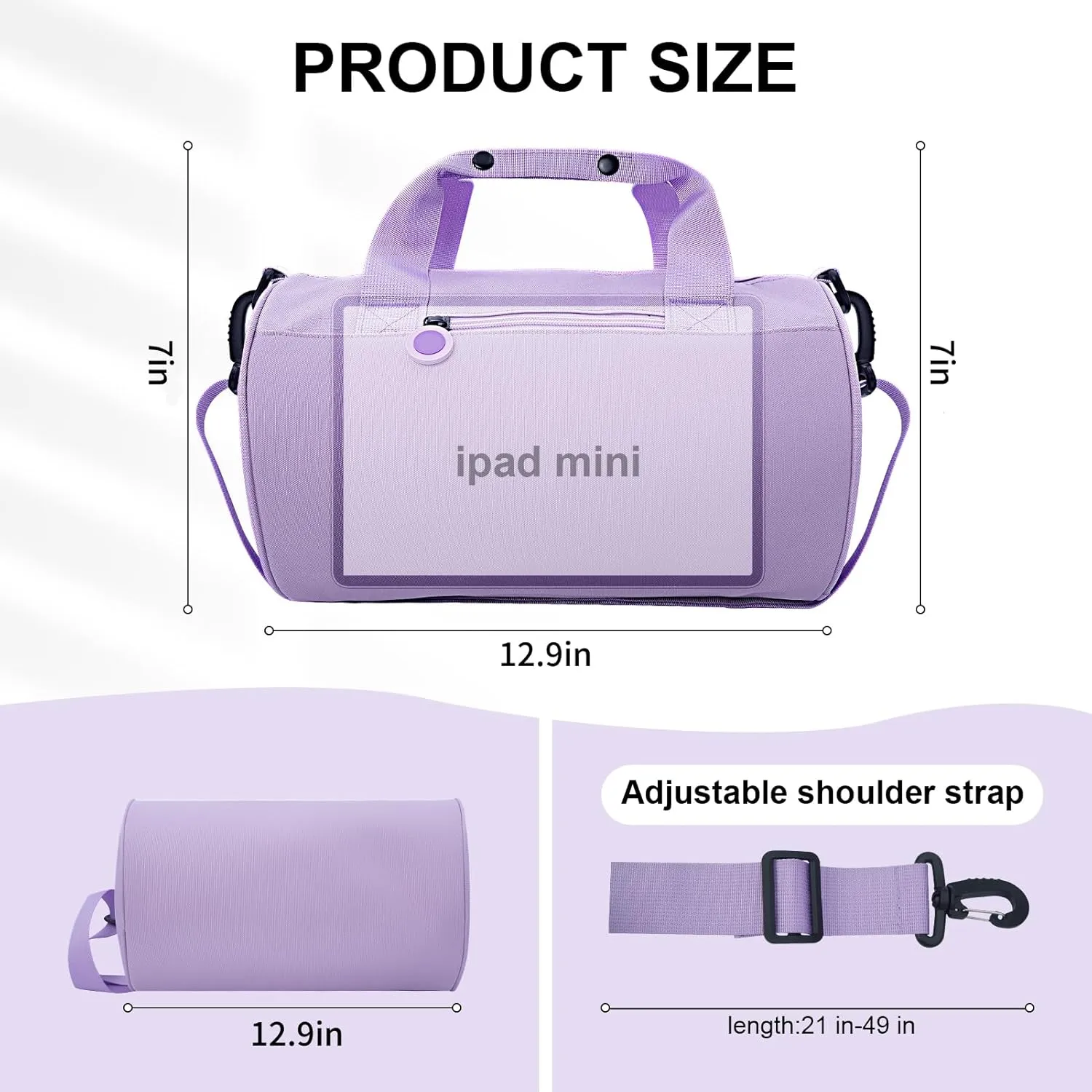 Gym Bag for Women, Waterproof Travel Bag with Wet Clothes Compartments and Adjustable Strap, Small Duffel Bag for Sports, Gyms and Weekend Getaway