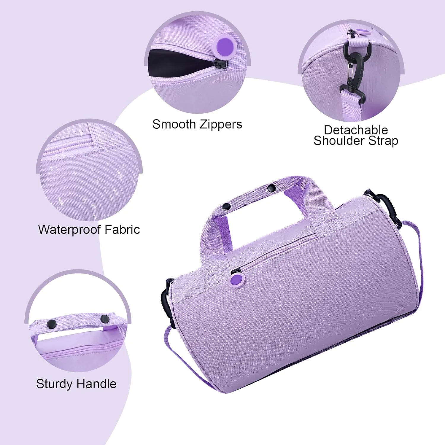 Gym Bag for Women, Waterproof Travel Bag with Wet Clothes Compartments and Adjustable Strap, Small Duffel Bag for Sports, Gyms and Weekend Getaway