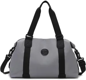 Gym Bag for Women,Sports Travel Duffel Bag, Weekender Overnight Bag with Wet Pocket and Shoes Compartment for Women, Travel,Workout,Gym, Yoga 310 (Gray)