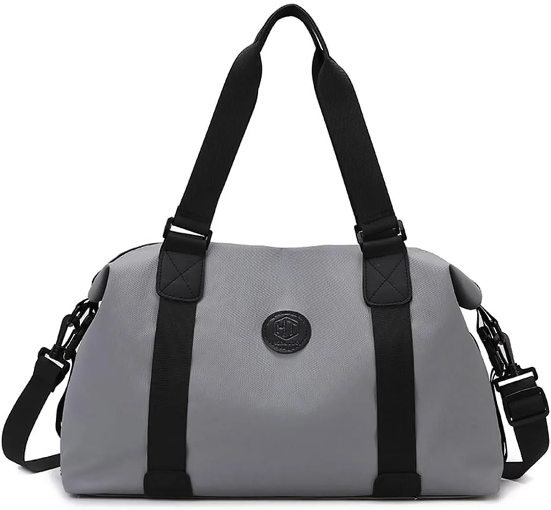 Gym Bag for Women,Sports Travel Duffel Bag, Weekender Overnight Bag with Wet Pocket and Shoes Compartment for Women, Travel,Workout,Gym, Yoga 310 (Gray)
