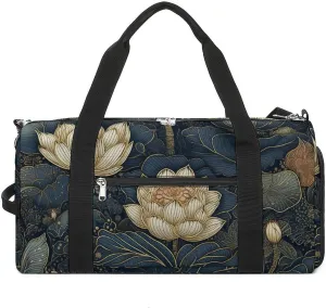Gym Bag Intricate Flowers Printed Duffle Bag Yoga Bag Backpack Duffel Bag Small Gym Bag for Men And Women