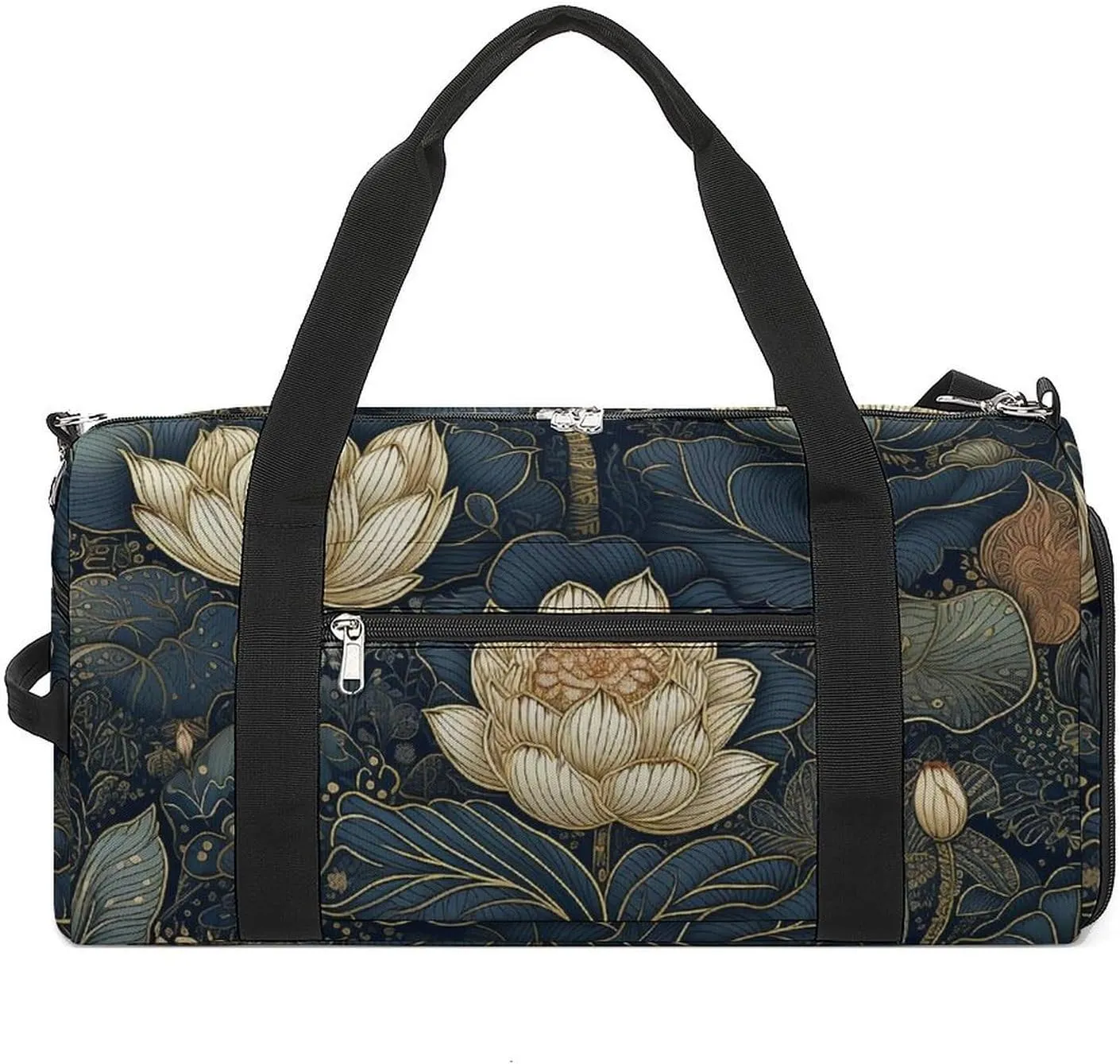Gym Bag Intricate Flowers Printed Duffle Bag Yoga Bag Backpack Duffel Bag Small Gym Bag for Men And Women