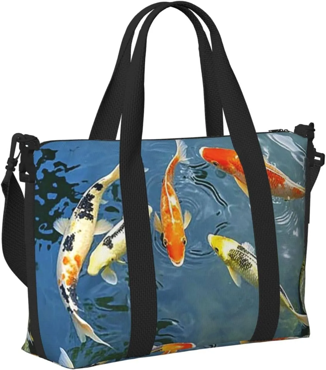 Gym Bag Japan Fancy Carp Fishes3 Duffel Bag for Men Women Travel Overnight Bag with Shoe Compartment Workout Bags