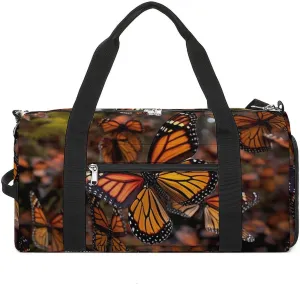Gym Bag Monarch Butterflies Printed Duffle Bag Yoga Bag Backpack Duffel Bag Small Gym Bag for Men And Women
