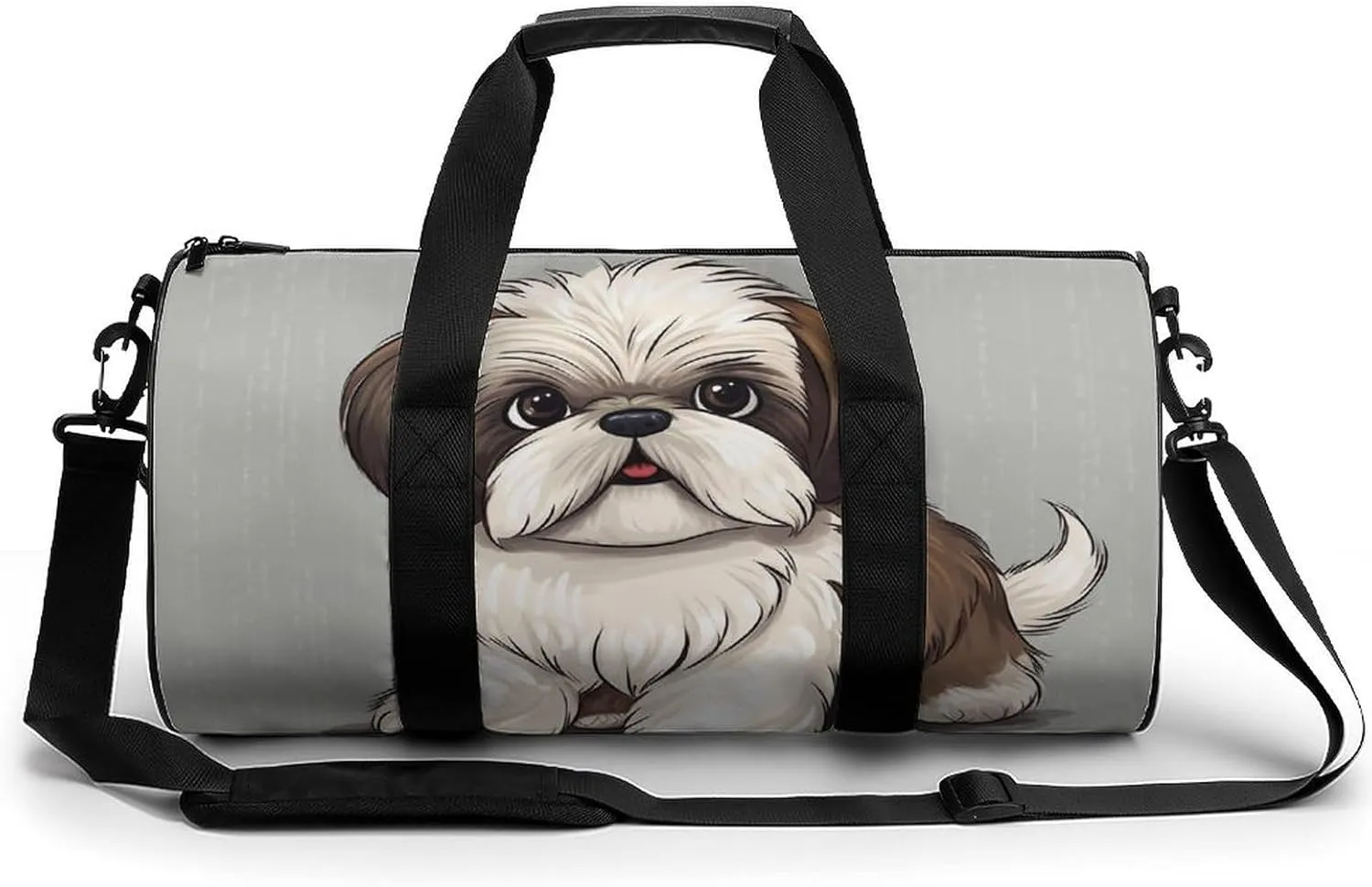 Gym Bag Shih Tzu Dog Duffel Bag for Men Women Overnight Bag with Shoe Compartment Workout Bags