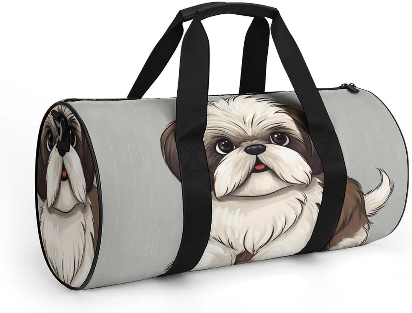 Gym Bag Shih Tzu Dog Duffel Bag for Men Women Overnight Bag with Shoe Compartment Workout Bags