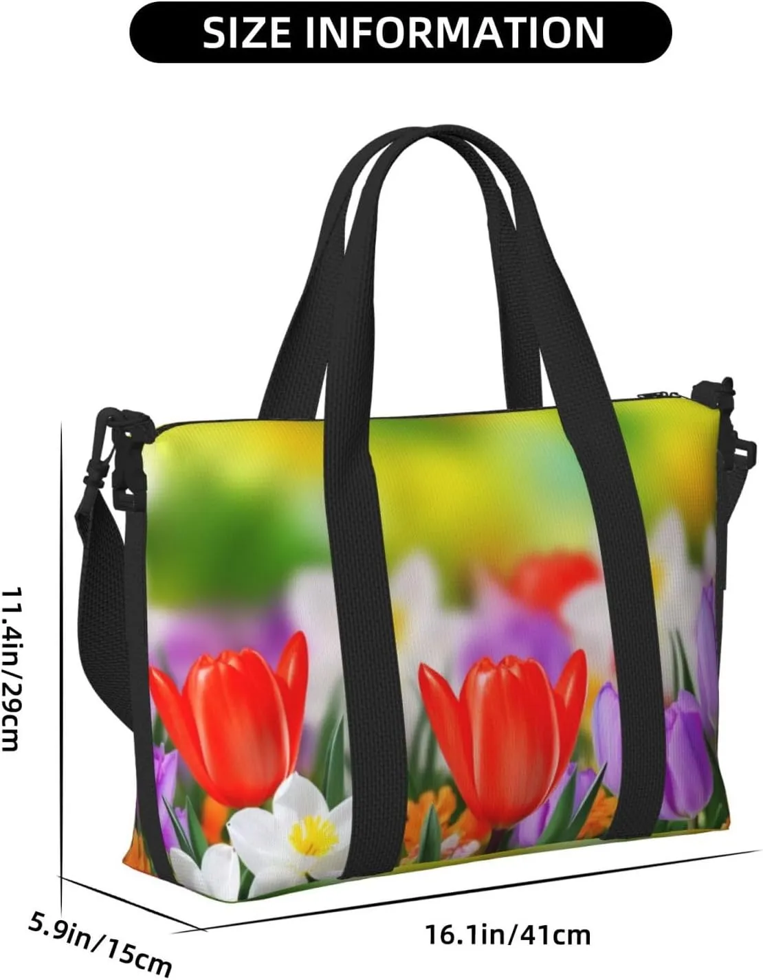 Gym Bag Spring Flowers Duffel Bag for Men Women Travel Overnight Bag with Shoe Compartment Workout Bags