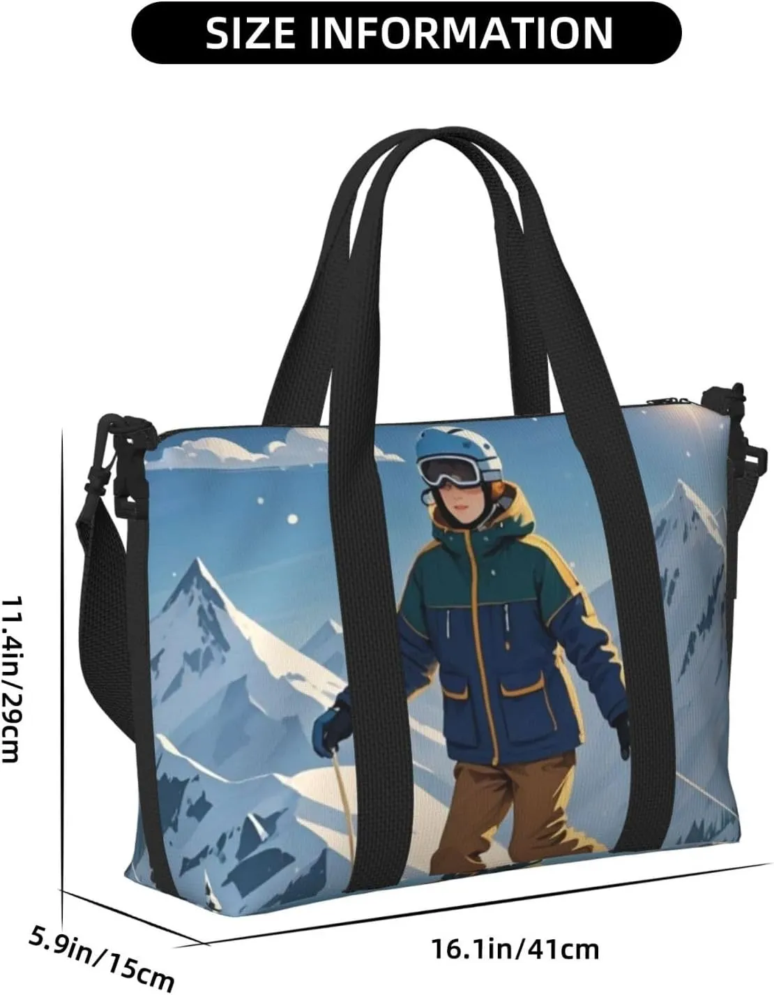 Gym Bag Winter skiing Duffel Bag for Men Women Travel Overnight Bag with Shoe Compartment Workout Bags