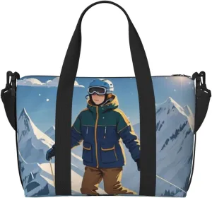 Gym Bag Winter skiing Duffel Bag for Men Women Travel Overnight Bag with Shoe Compartment Workout Bags