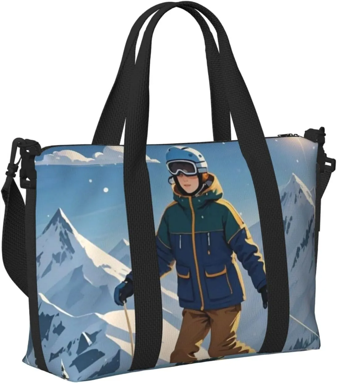 Gym Bag Winter skiing Duffel Bag for Men Women Travel Overnight Bag with Shoe Compartment Workout Bags
