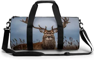 Gym Bags Small Deer Hunting Duffel Bag Overnight Bag with Shoe Compartment Carryon Bag for Men Women
