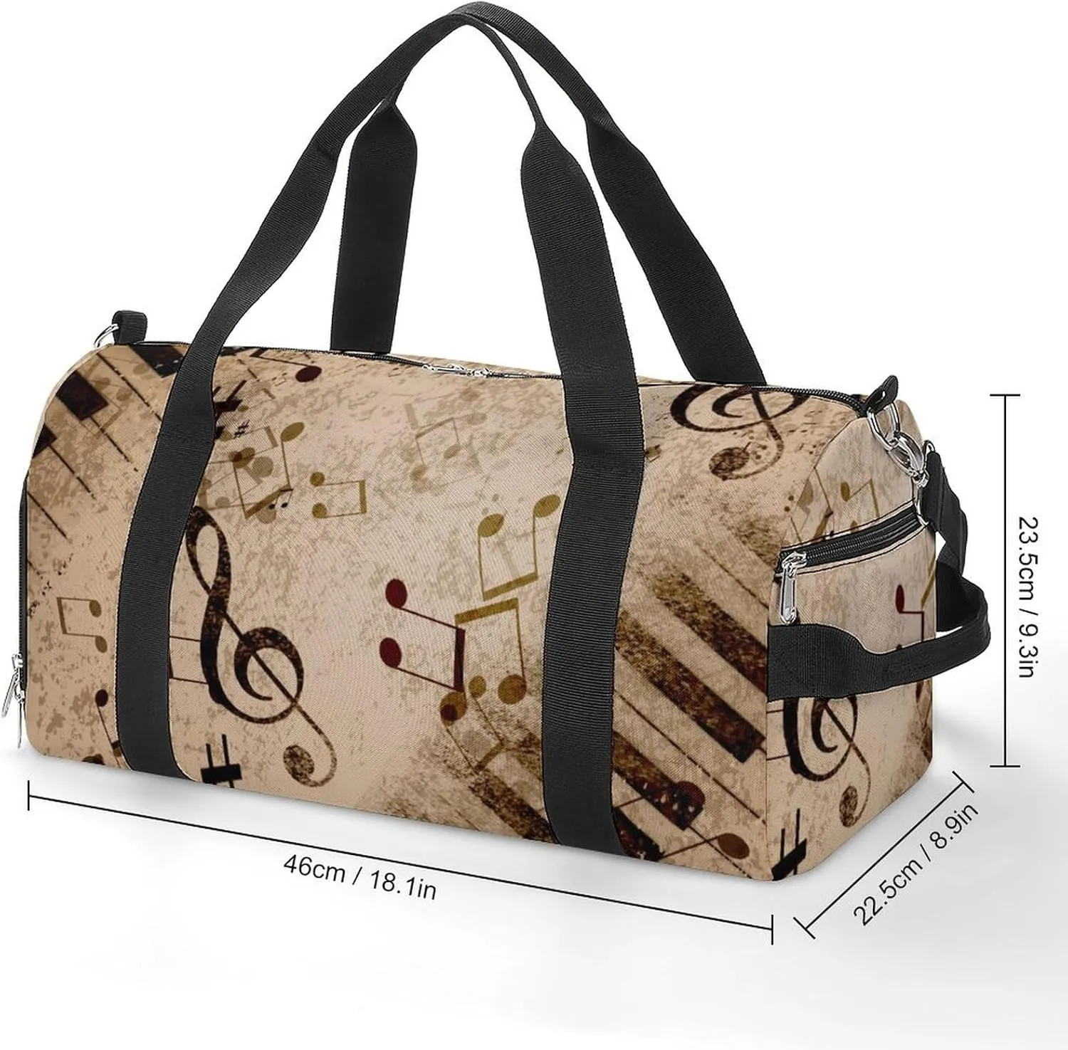 Gym Duffel Bag with Shoe Compartment Wet Pocket, Note Sings Pattern Travel Bag for Men Women, style-4